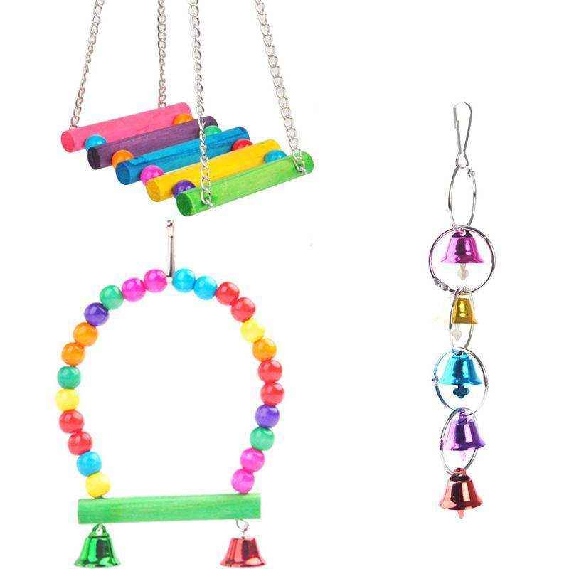 5PCS Interactive Hanging Bird Toys Set for Parrots and Small Birds - Image 6