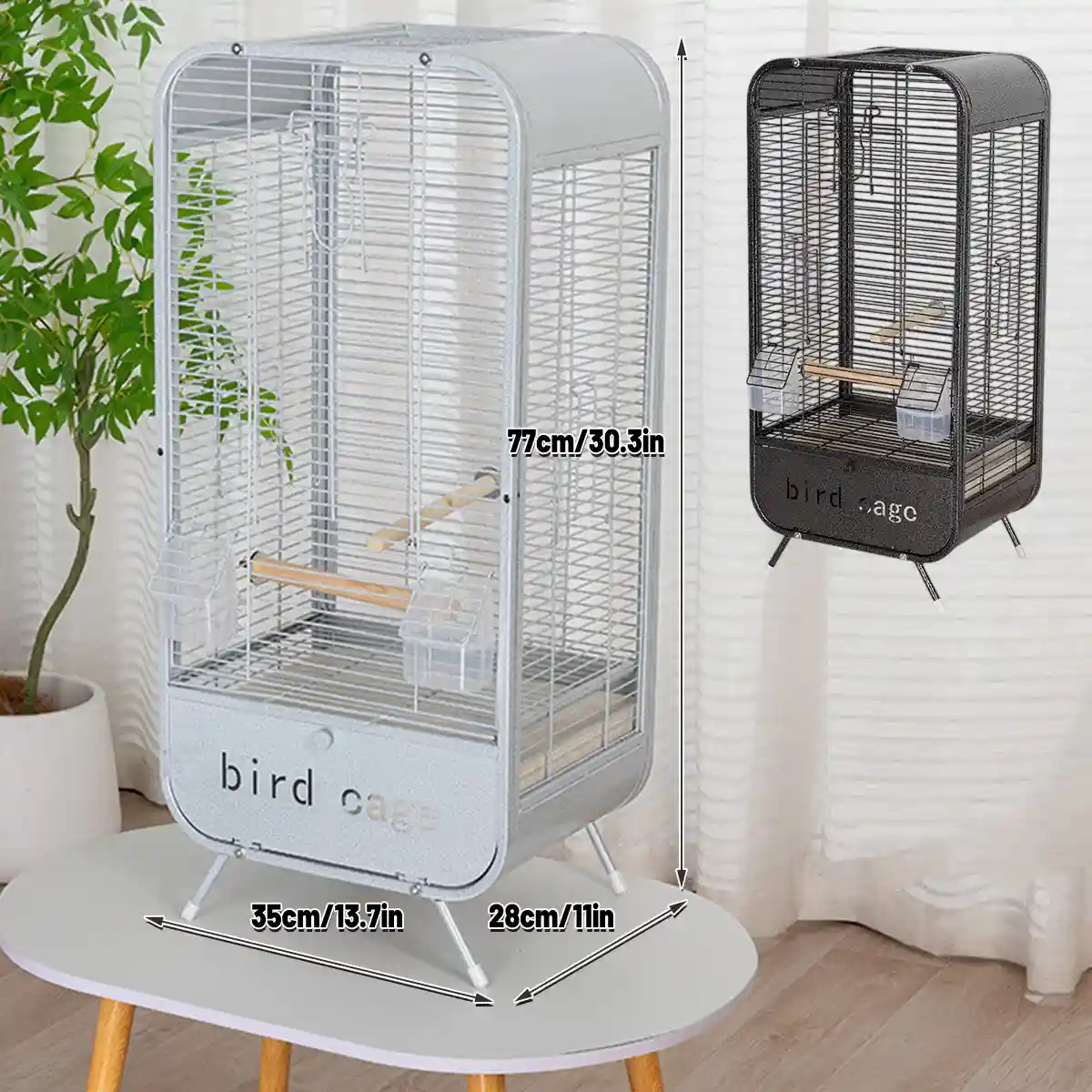 Parrot Cage Modern Metal Bird Cage with Stand and Easy-Clean Tray - Image 6