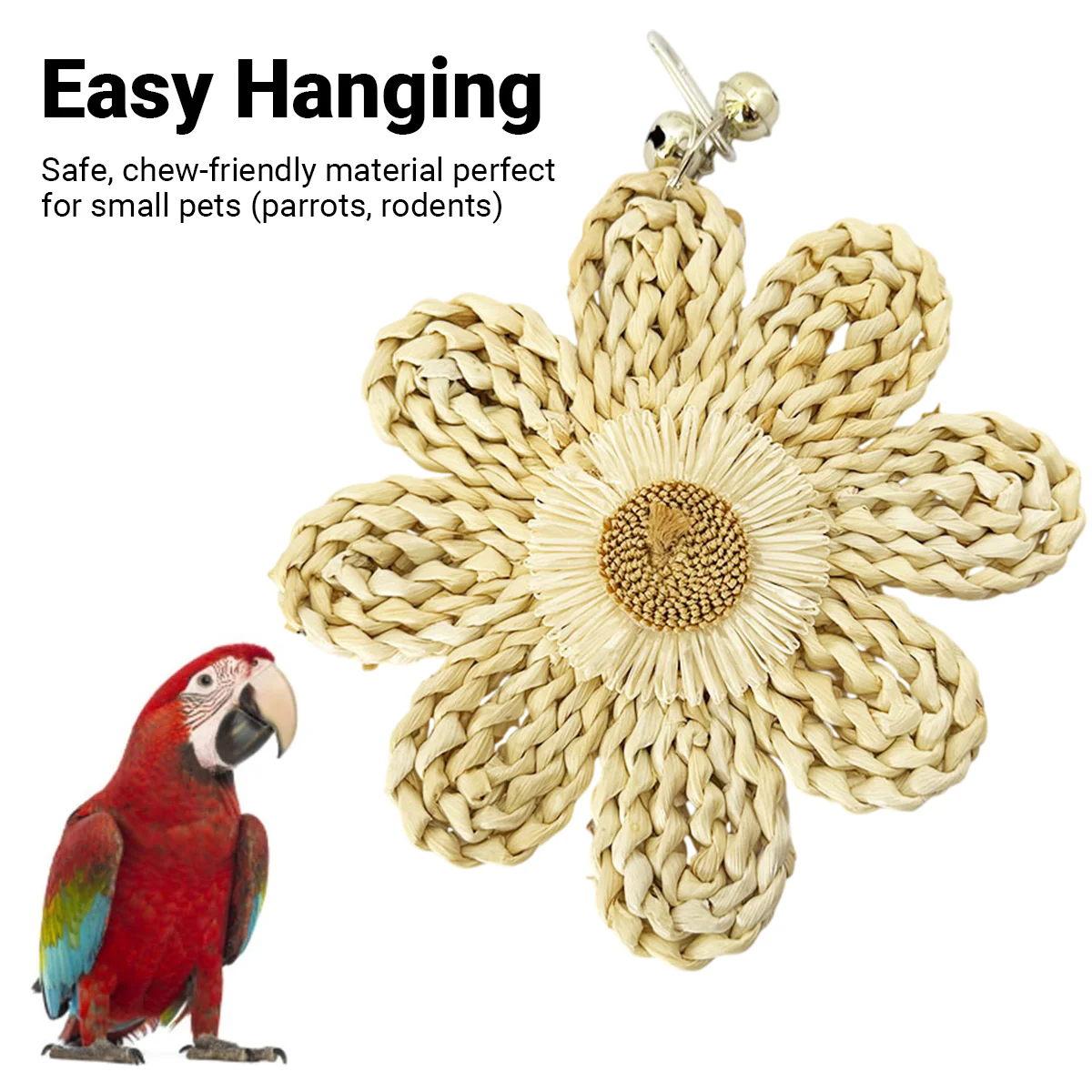 Parrot Chew Toy Natural Corn Husk Flower Hanging Toy - Image 7