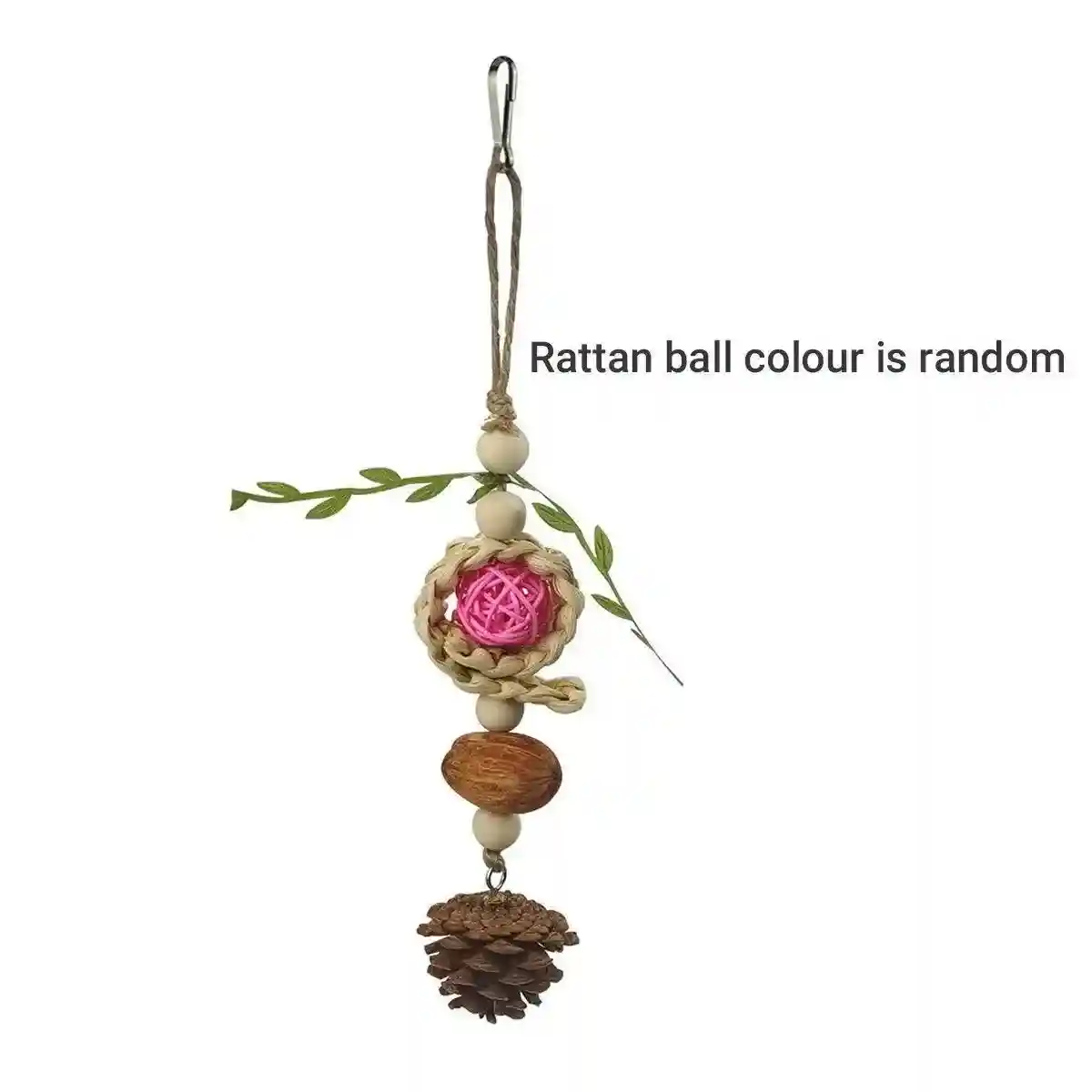 Parrot Chew Toys Bird Cage Accessories Hanging Pinecone Rattan Ball - Image 11