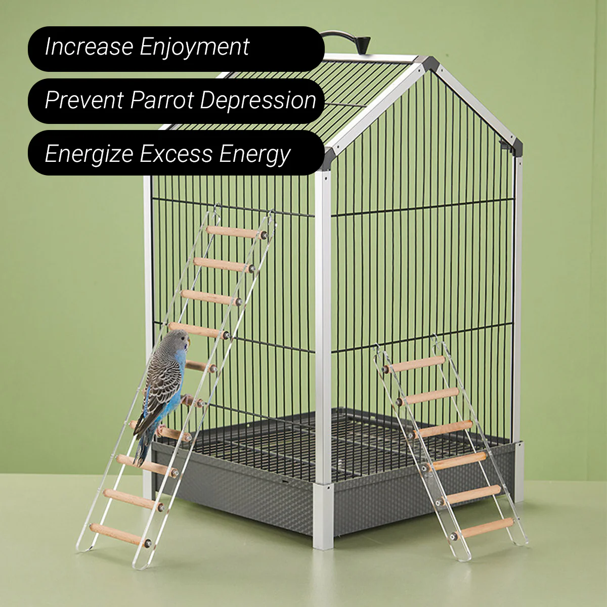 Parrot Climbing Ladder Acrylic Bird Cage Stairs Toy - Image 10