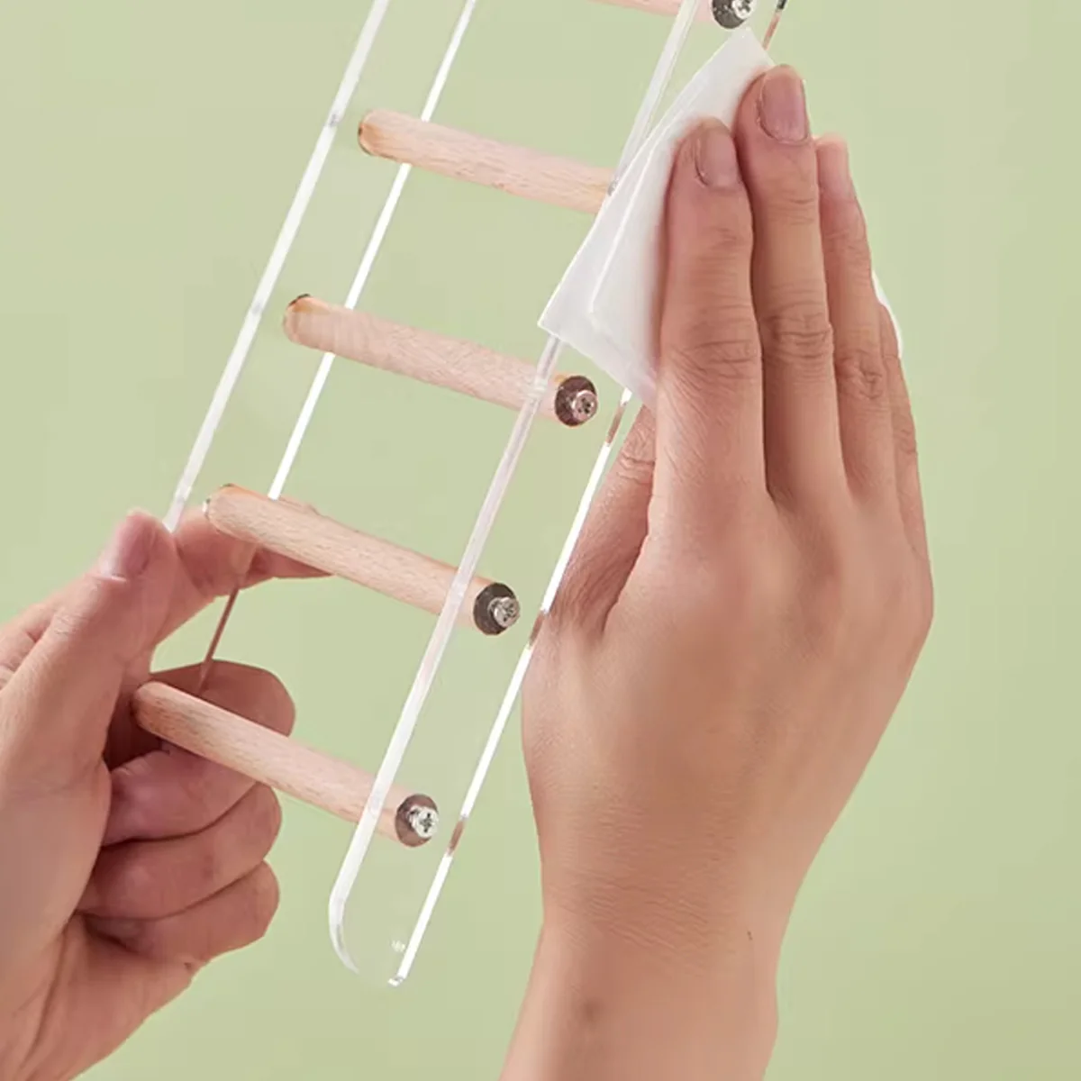 Parrot Climbing Ladder Acrylic Bird Cage Stairs Toy - Image 11