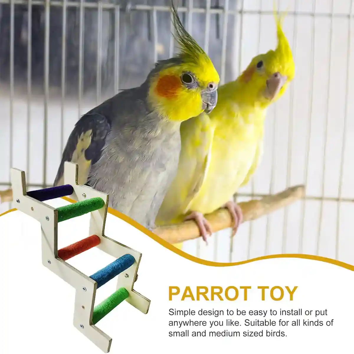 Parrot Climbing Ladder Toy for Birds Claw Care & Swing Platform - Image 4