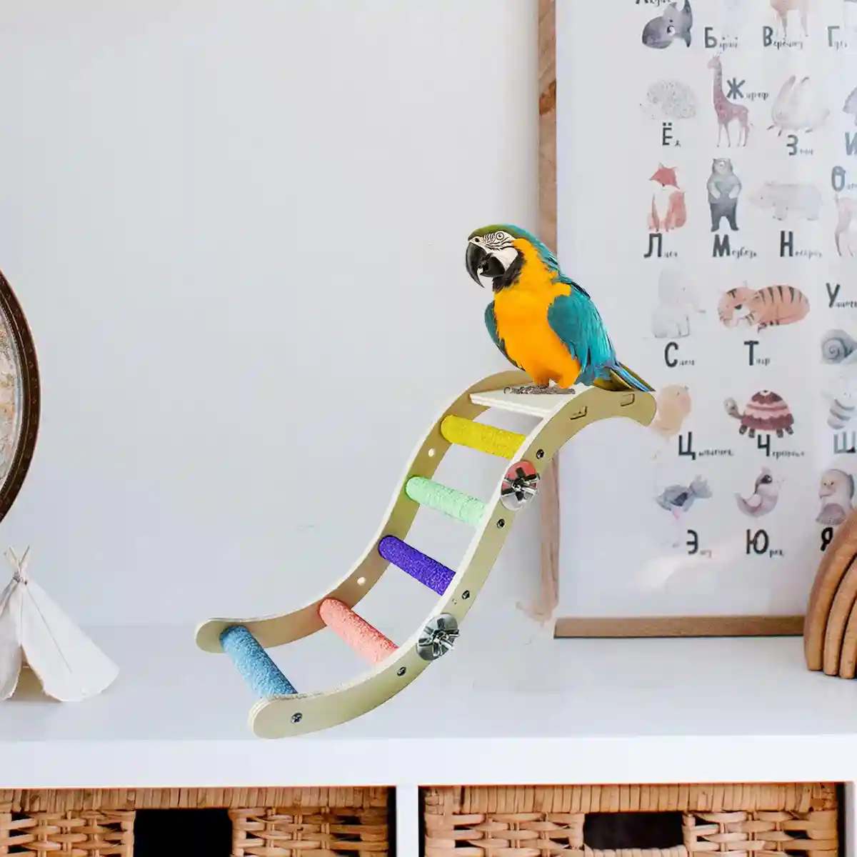 Parrot Climbing Ladder Toy for Birds Claw Care & Swing Platform - Image 6