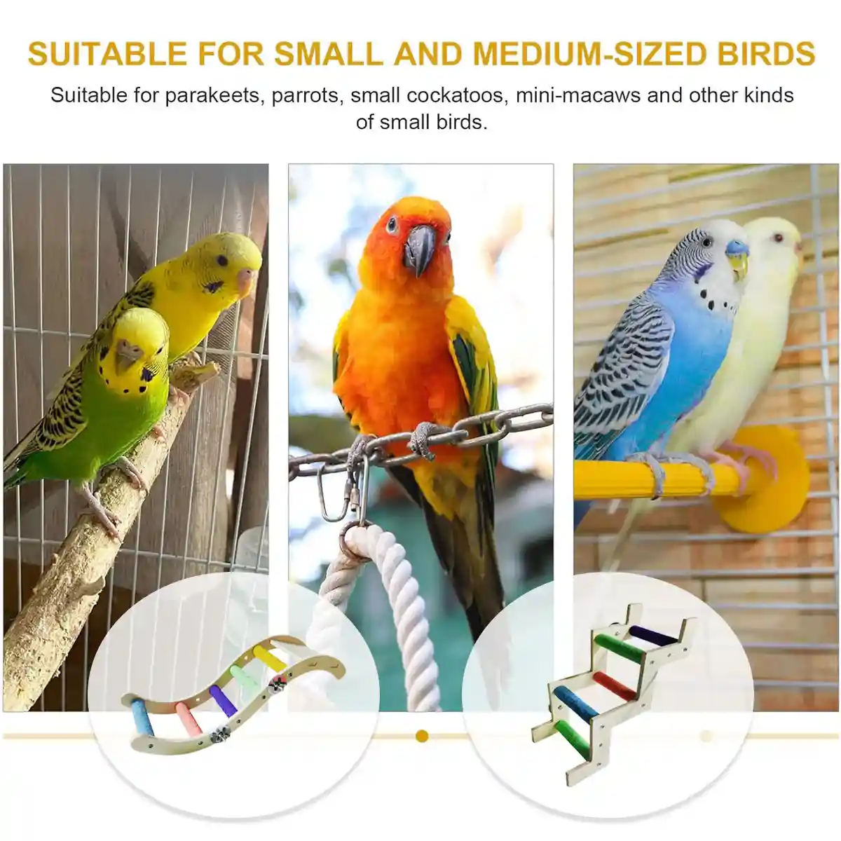 Parrot Climbing Ladder Toy for Birds Claw Care & Swing Platform - Image 7