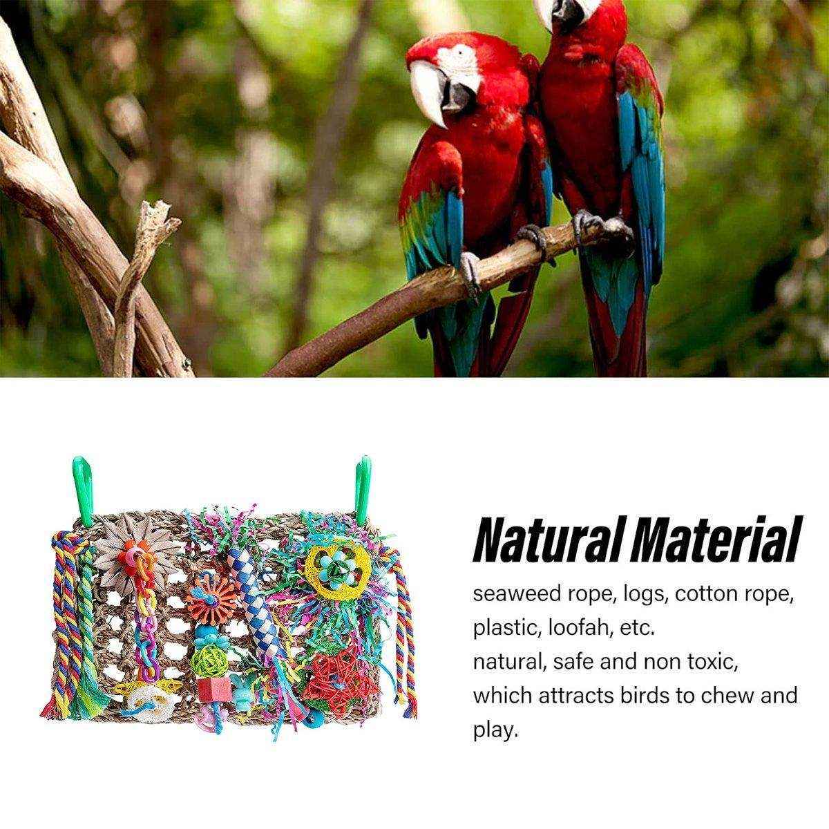 Parrot Bite Toy Grass Net Color Braided Tube Luffa Grass Silk Paper Bite Toy Cage Landscape - Image 11