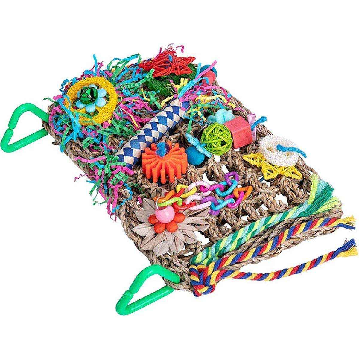 Parrot Bite Toy Grass Net Color Braided Tube Luffa Grass Silk Paper Bite Toy Cage Landscape - Image 5