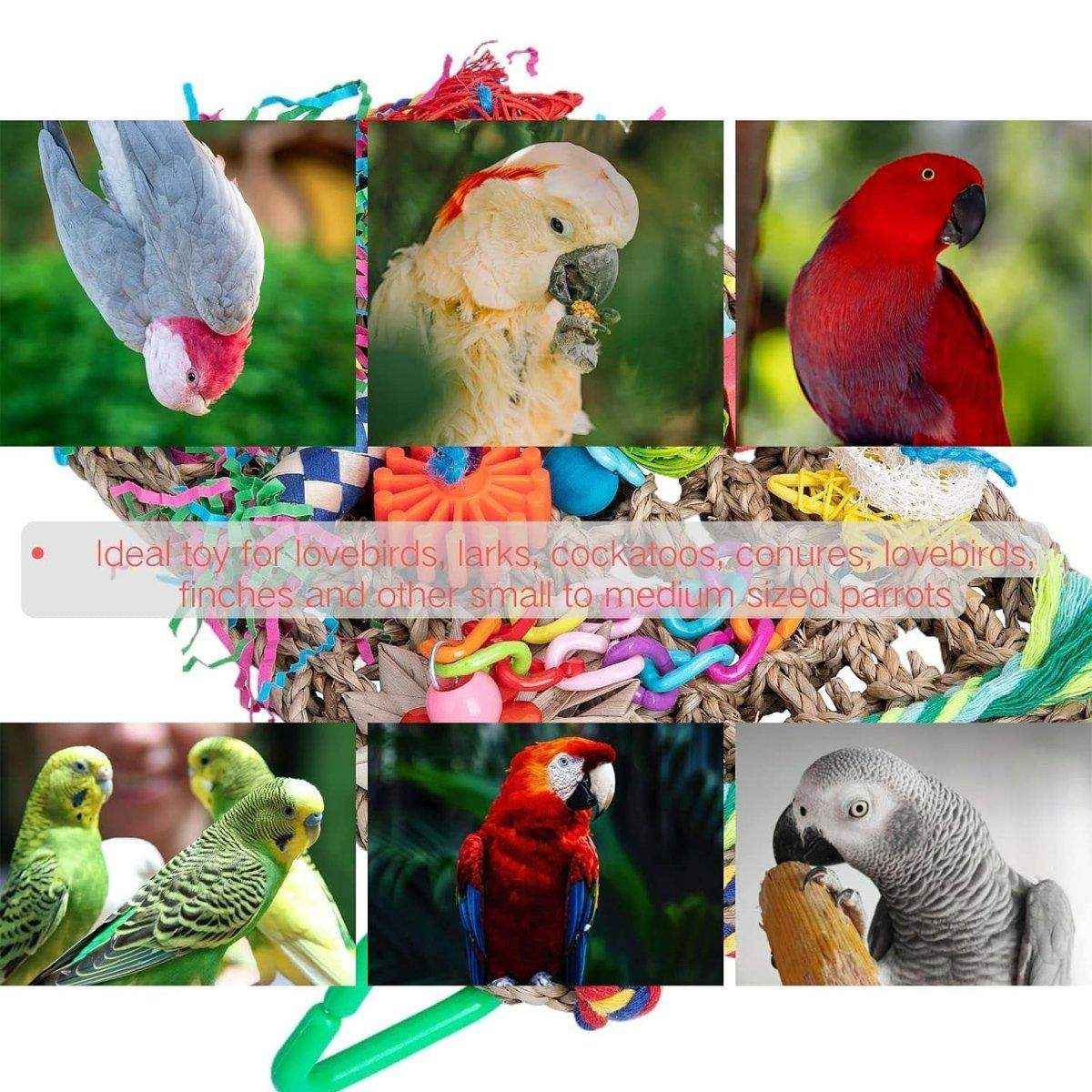 Parrot Bite Toy Grass Net Color Braided Tube Luffa Grass Silk Paper Bite Toy Cage Landscape - Image 6