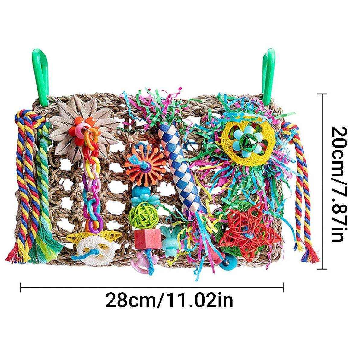 Parrot Bite Toy Grass Net Color Braided Tube Luffa Grass Silk Paper Bite Toy Cage Landscape - Image 8