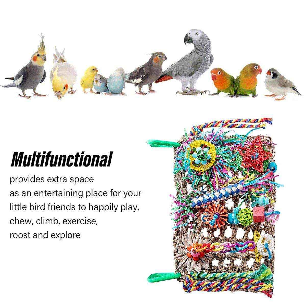 Parrot Bite Toy Grass Net Color Braided Tube Luffa Grass Silk Paper Bite Toy Cage Landscape - Image 9