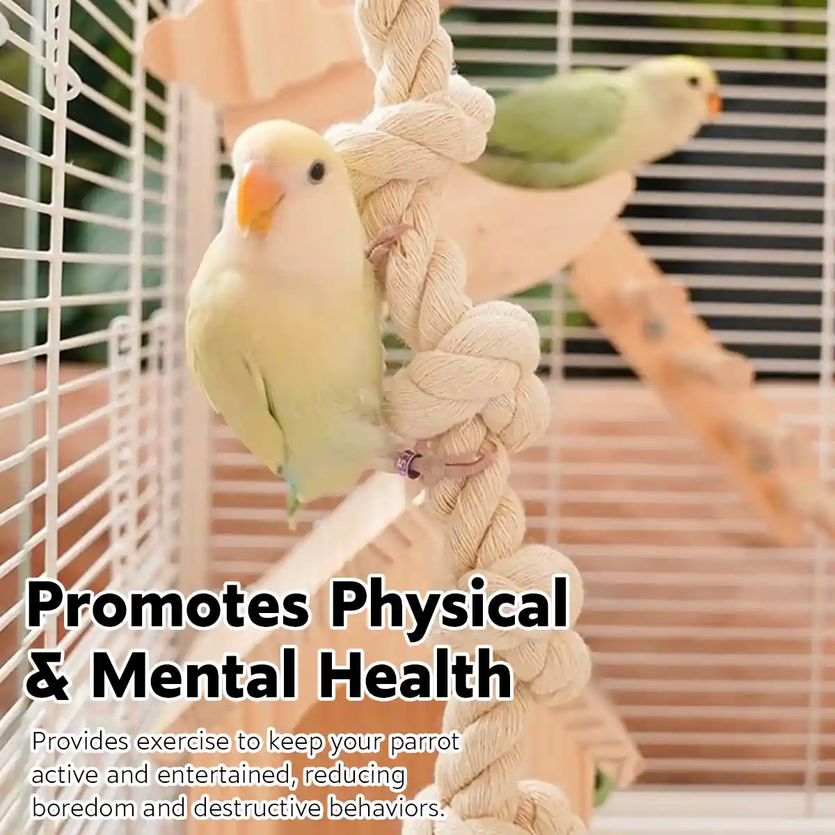 Parrot Climbing Rope Toy Durable Hemp Rope Bird Toy - Image 11