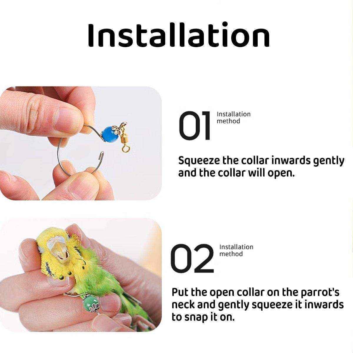 Adjustable Parrot Collar with Opal Necklace and Stainless Steel Chain - Image 19