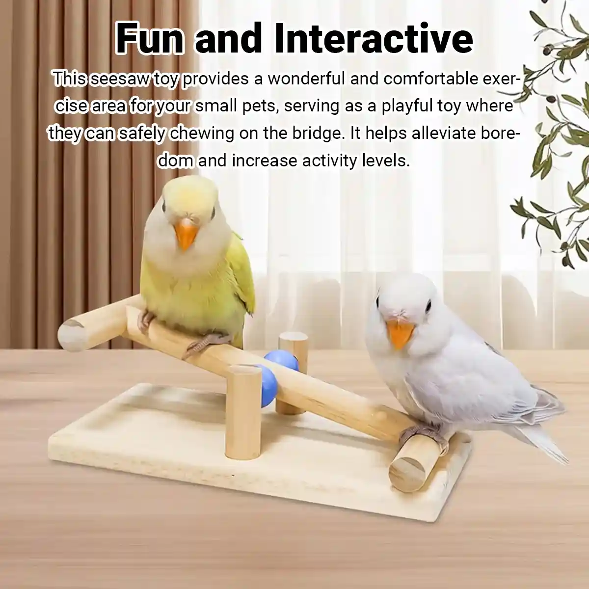 Parrot Interactive Seesaw Toy Wooden Bird Claw Grinding Toy - Image 5