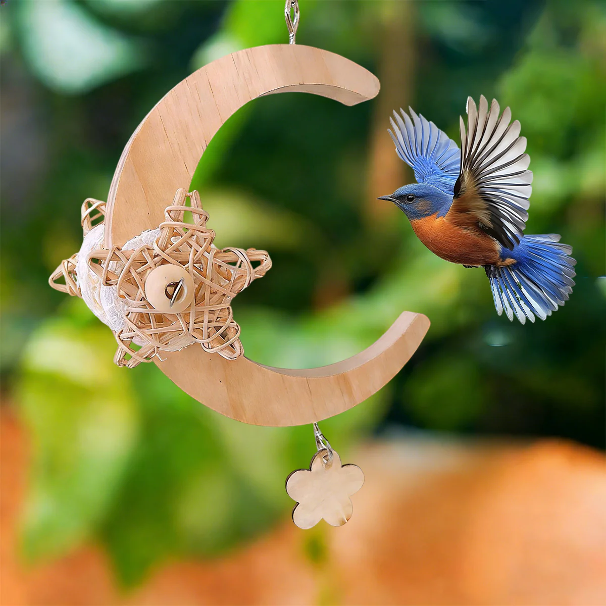 Parrot Moon Swing Wooden Bird Perch Toy - Image 11