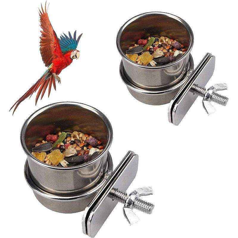 2x Stainless Steel Bird Feeder Parrot Pet Food/Water Bowl 3 Size - Image 10
