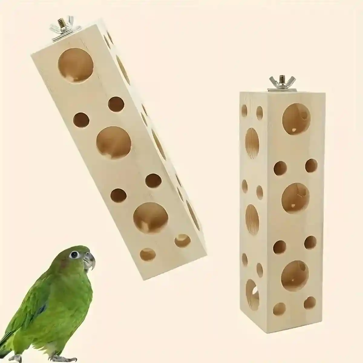Parrot Stand Toy for Bird Cage Durable Pine Wood Perch for Exercise and Play - Image 7