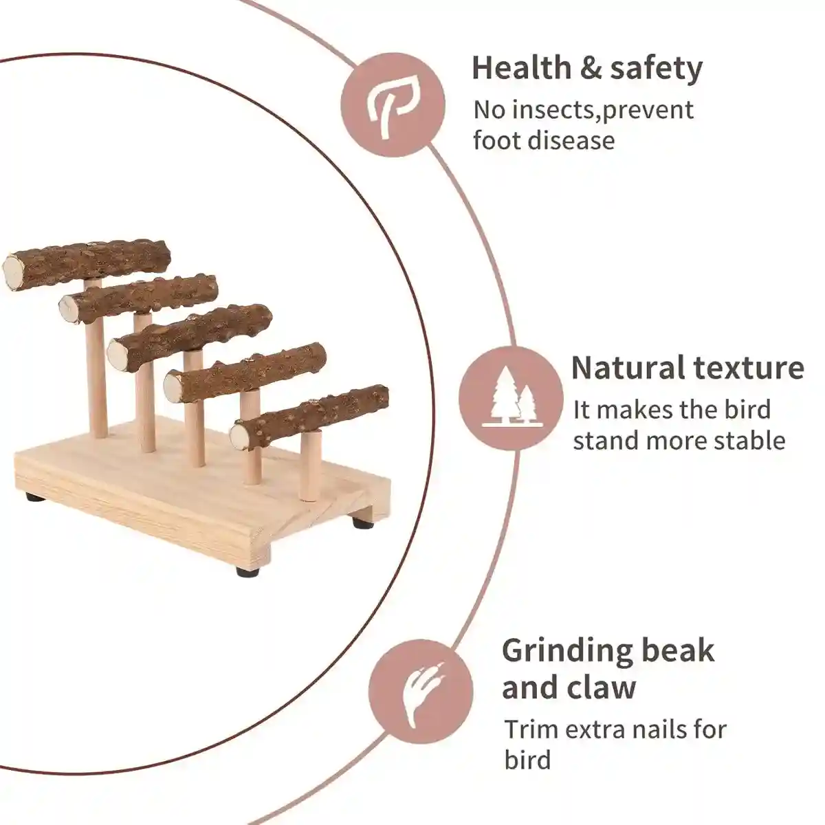 Climbing Ladder Parrot Stand with Natural Perches for Birds - Image 10