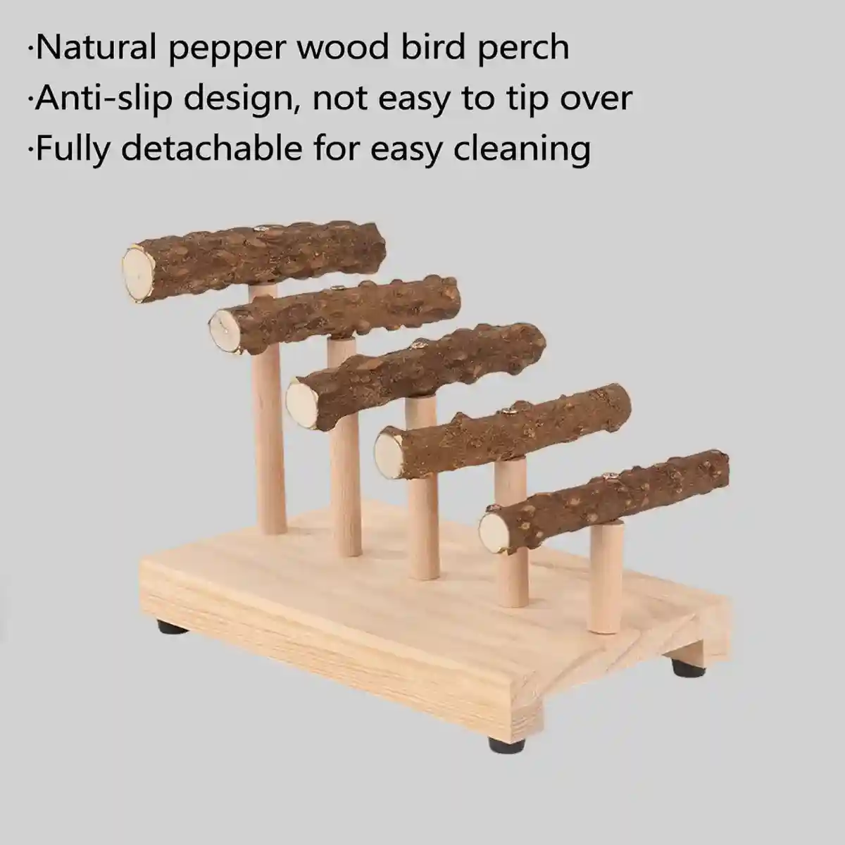 Climbing Ladder Parrot Stand with Natural Perches for Birds - Image 4