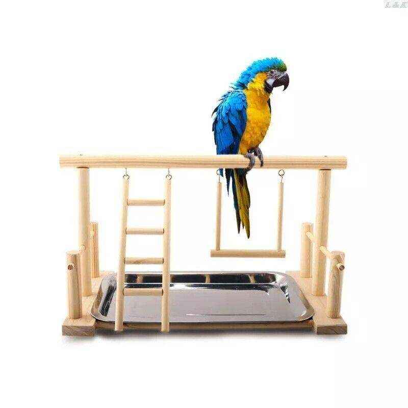 Durable Wooden Bird Cage Stand Bird Toy - Image 12