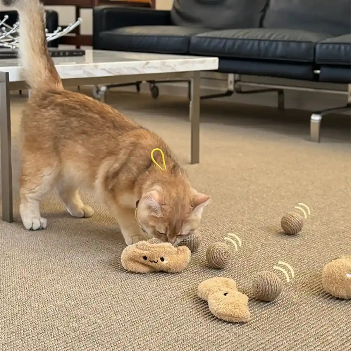 Peanut Cat Toy Set Rattle Sisal Chew Toys for Cats - Image 9