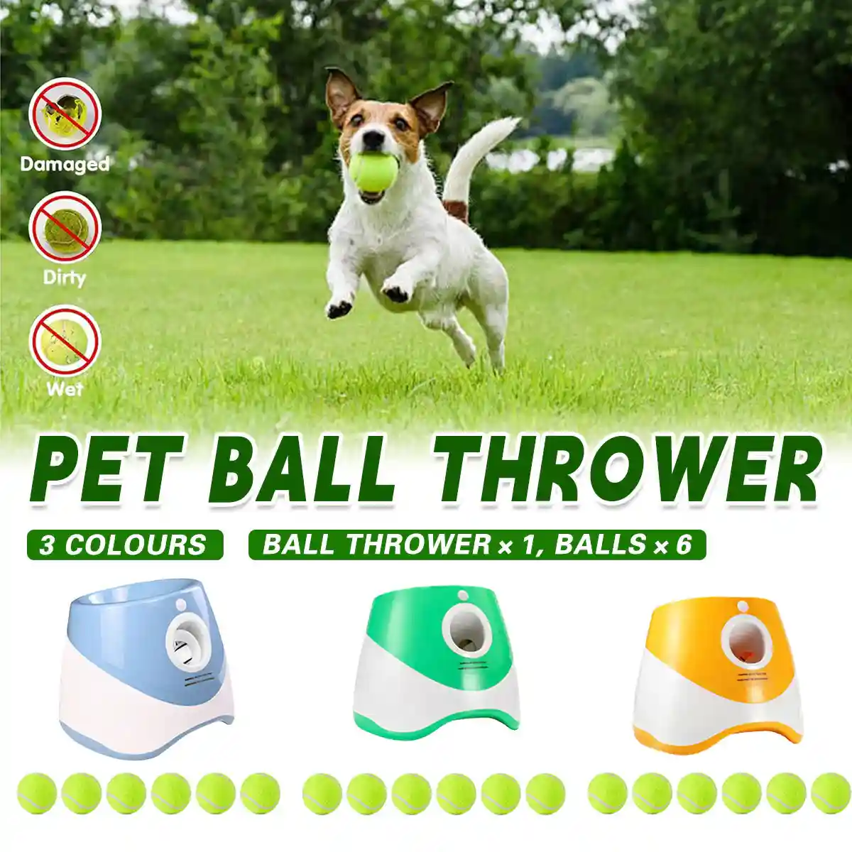 Dog Ball Thrower Outdoor Elastic Tennis Launcher Dog Toy Automatic Ball Machine