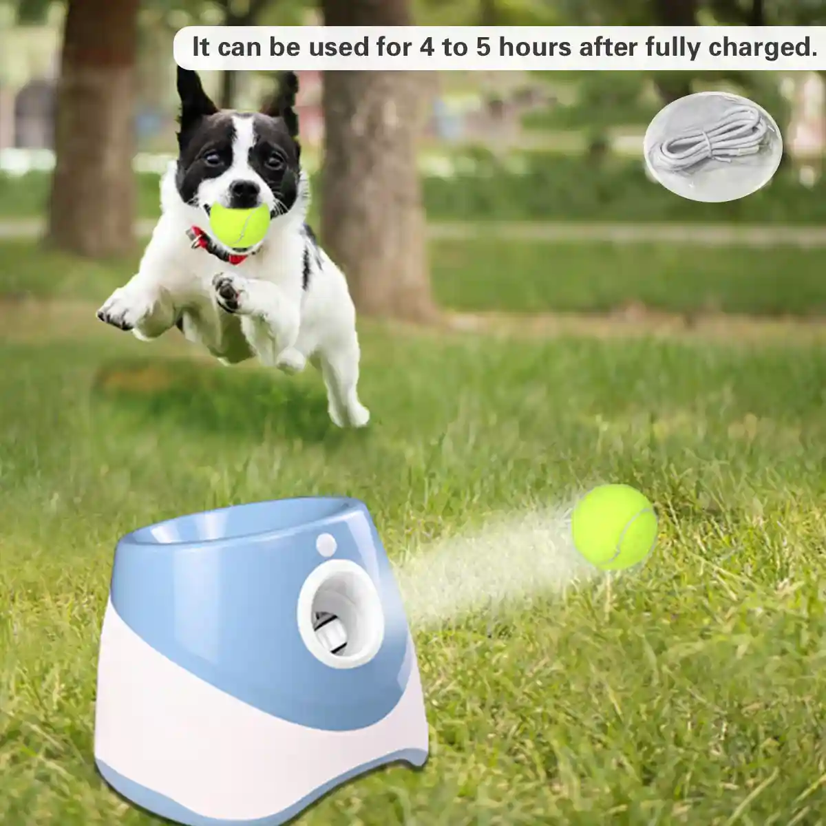 Dog Ball Thrower Outdoor Elastic Tennis Launcher Dog Toy Automatic Ball Machine - Image 6