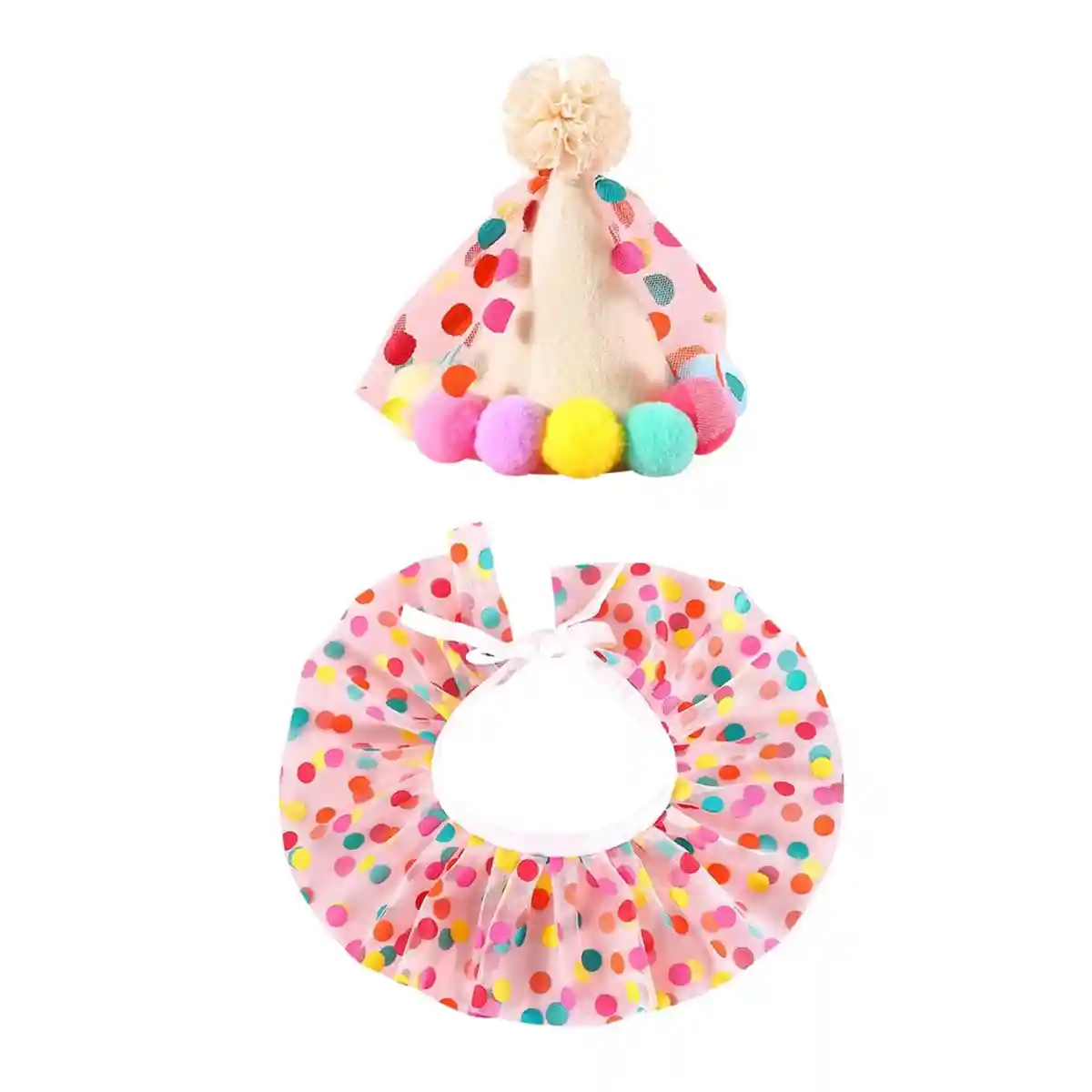 Cute Dog Birthday Costume Set with Hat and Ruffle Collar - Image 16