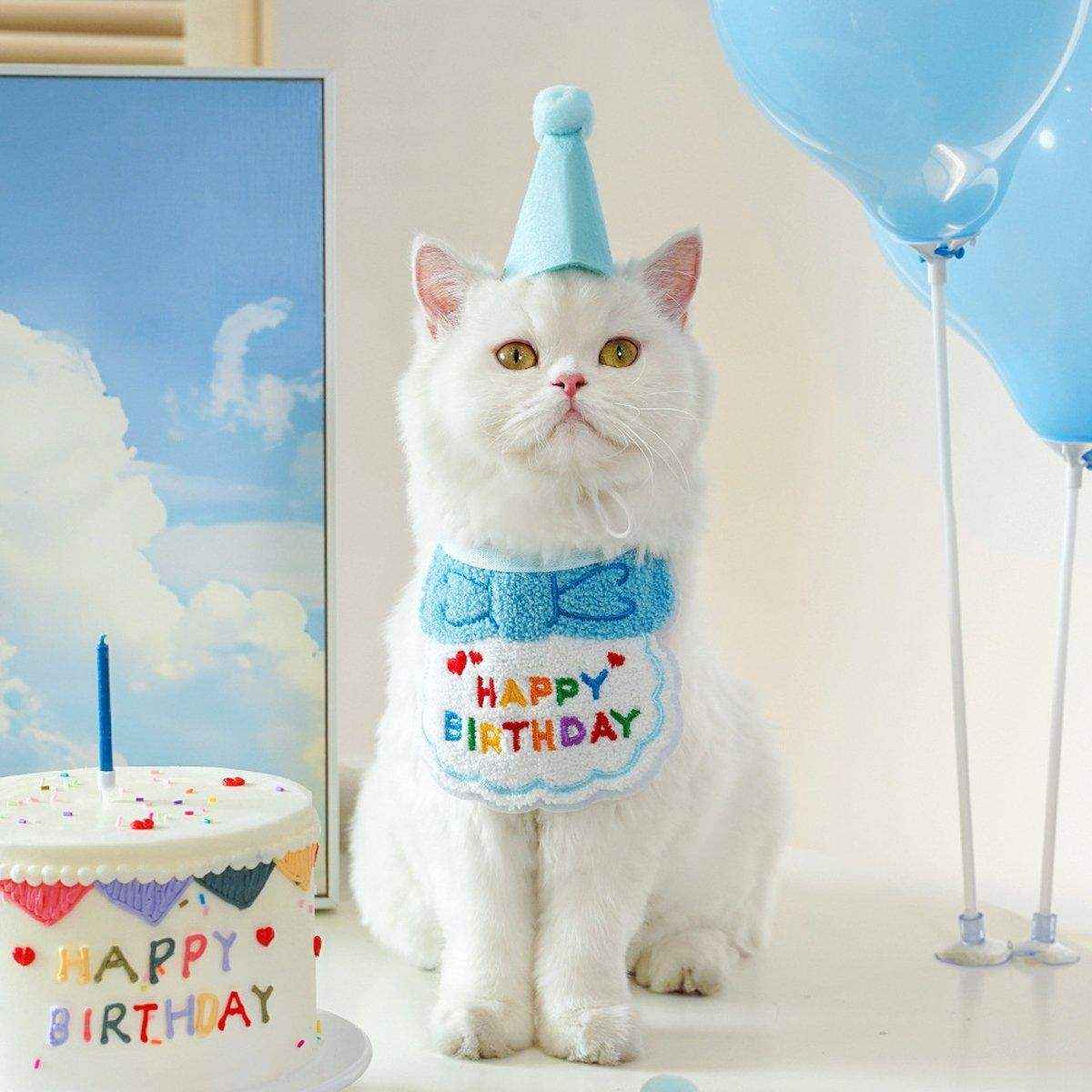 Pet Ins Wind Birthday Saliva Towel Bib Scarf Dog Cat Hat Decorations - Image 9