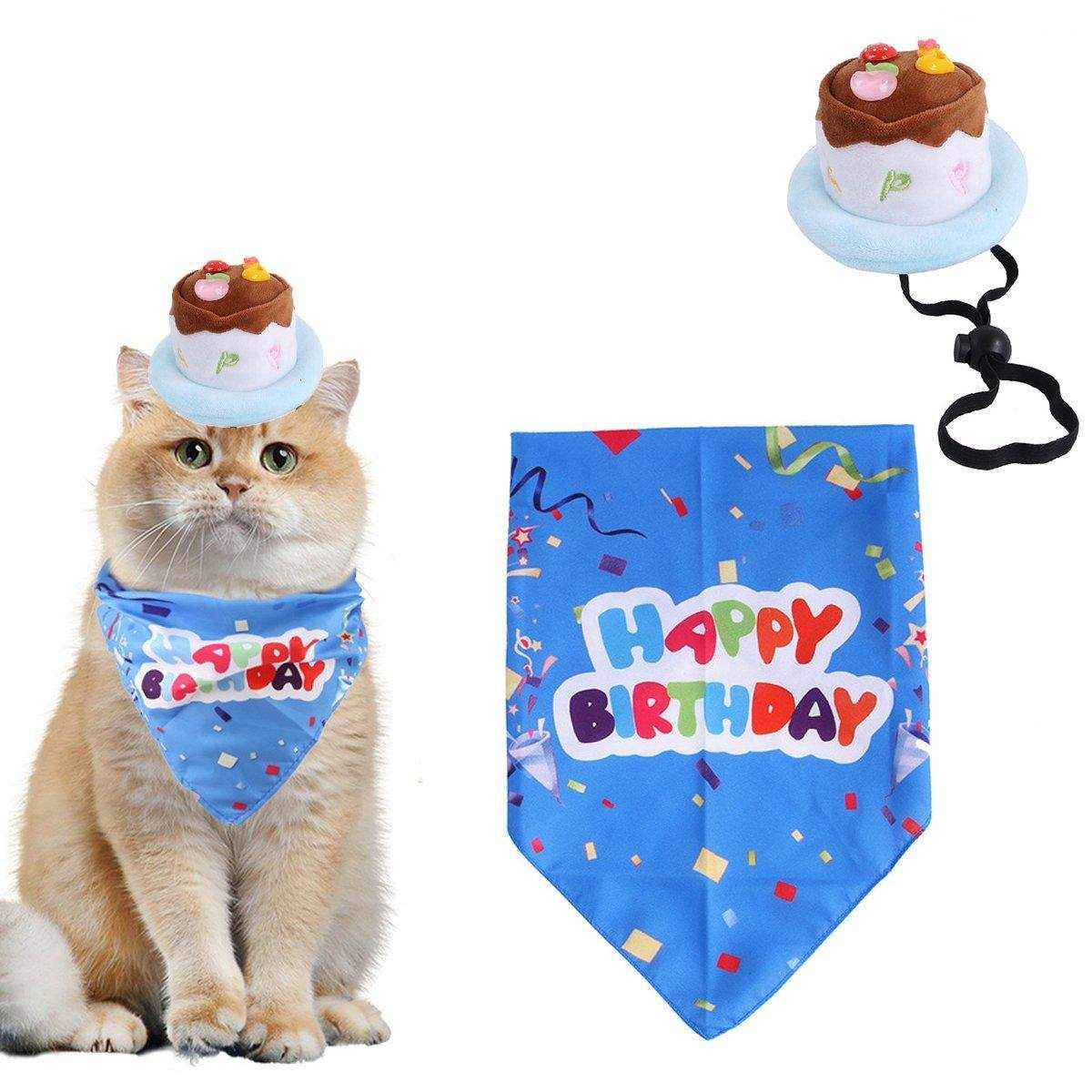 Pet Birthday Suit Cake Hat Triangle Towel Combination Birthday Dress - Image 11