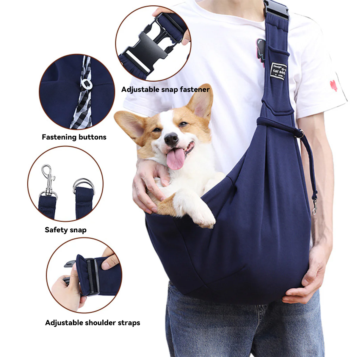 Pet Carrier Foldable Breathable Bag for Small Medium Dogs Cats Travel Walking - Image 5