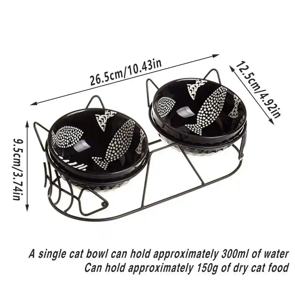 Pet Cat Bowl Ceramic Double Bowl - Image 4