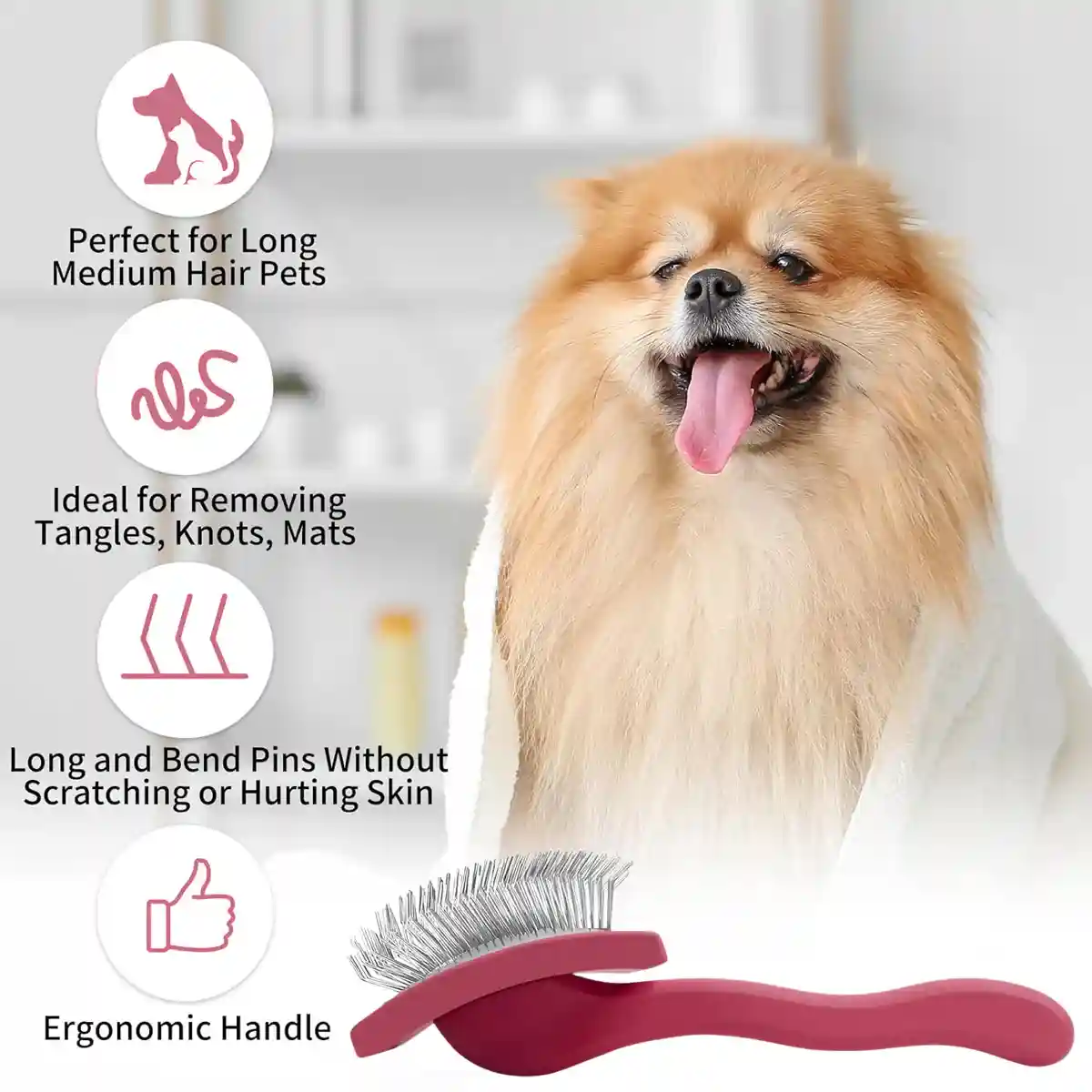 Pet Dog Hair Shedding Undercoat Rake Grooming Trimmer Comb Brush - Image 3