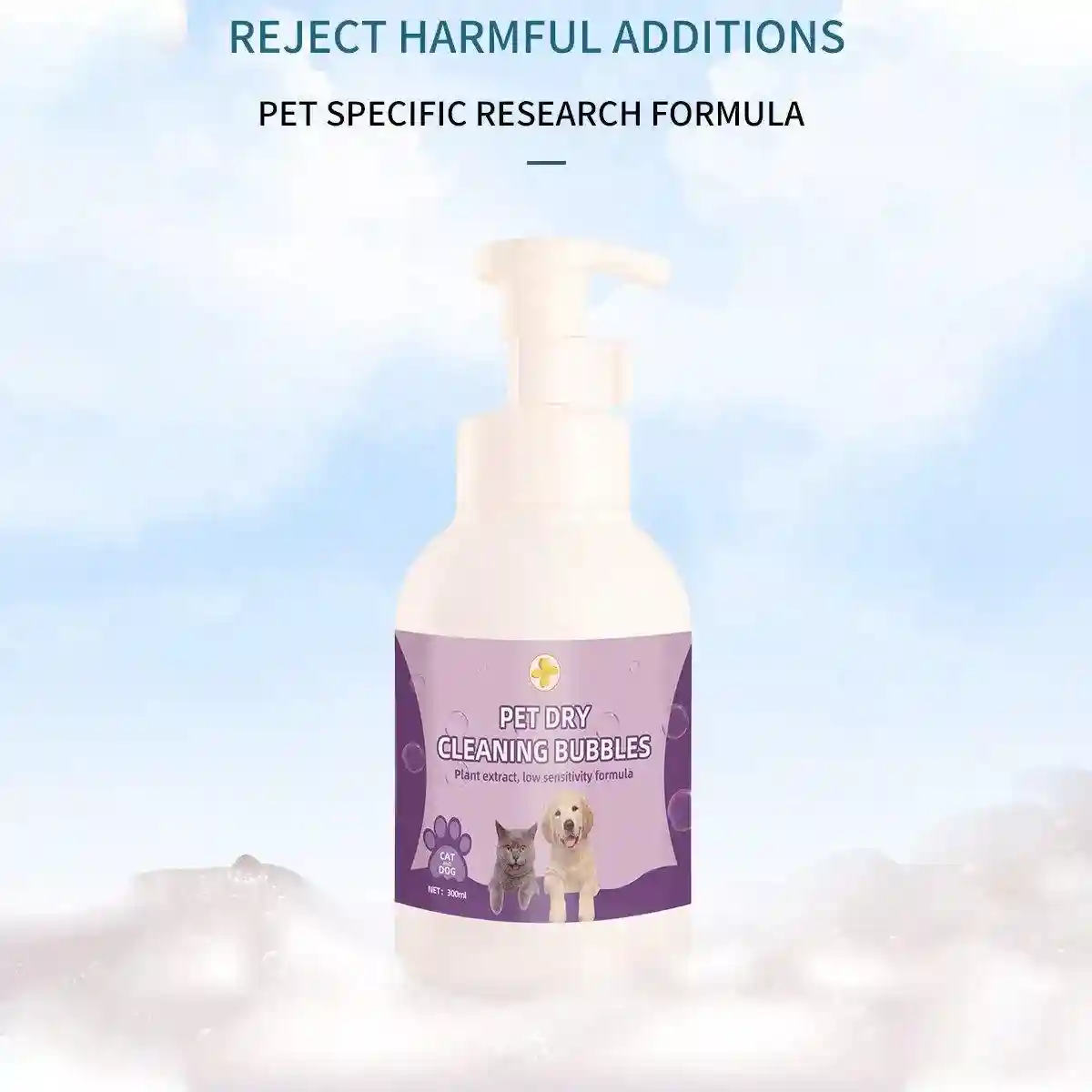 Pet Dry Cleaning Bubbles No-Rinse Foam Cleanser for Cats & Dogs 500ml - Image 12