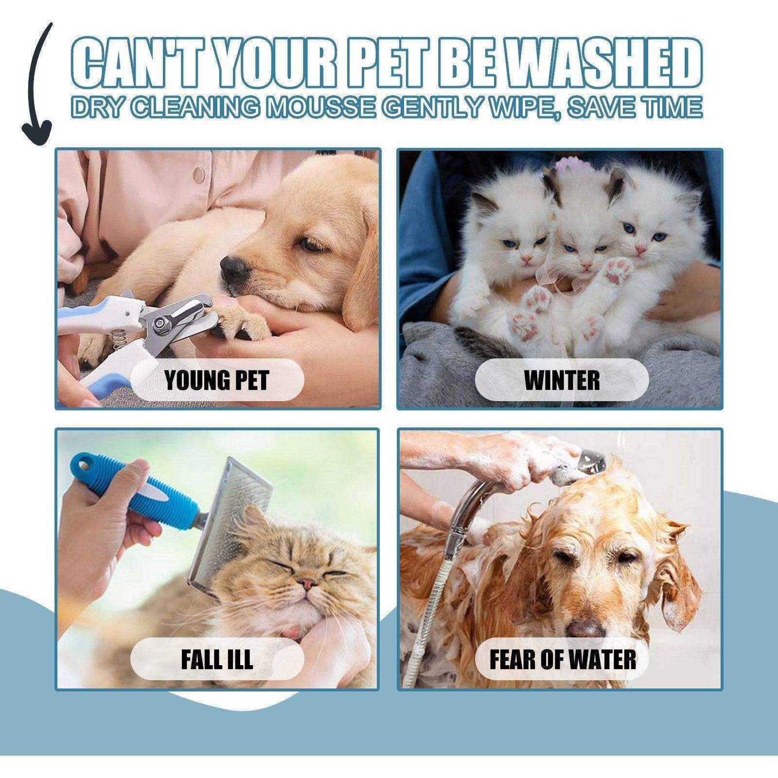 Pet Dry Cleaning Agent Cat Dog Bathing Dry Cleaning Foam Shower Gel Wash-Free - Image 9