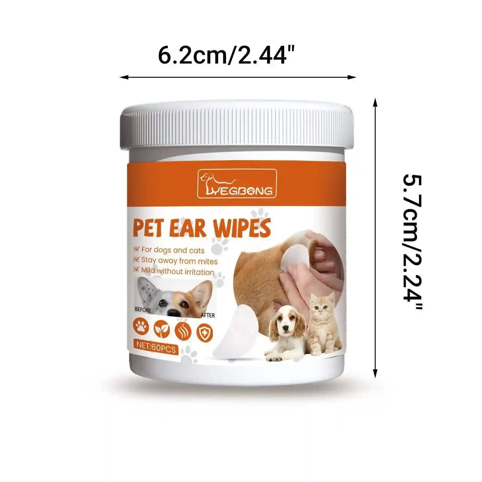 Gentle Pet Ear Wipes For Cats and Dogs - Effective Cleaning and Anti-Odor Mite Protection - Image 3