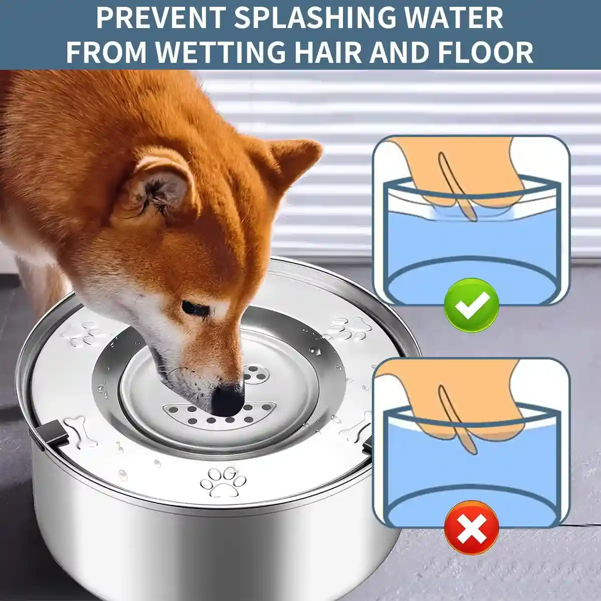 Stainless Steel Pet Floating Water Bowl Spillproof 1L/3L - Image 8
