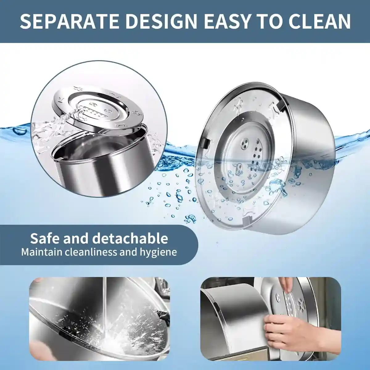 Stainless Steel Pet Floating Water Bowl Spillproof 1L/3L - Image 9
