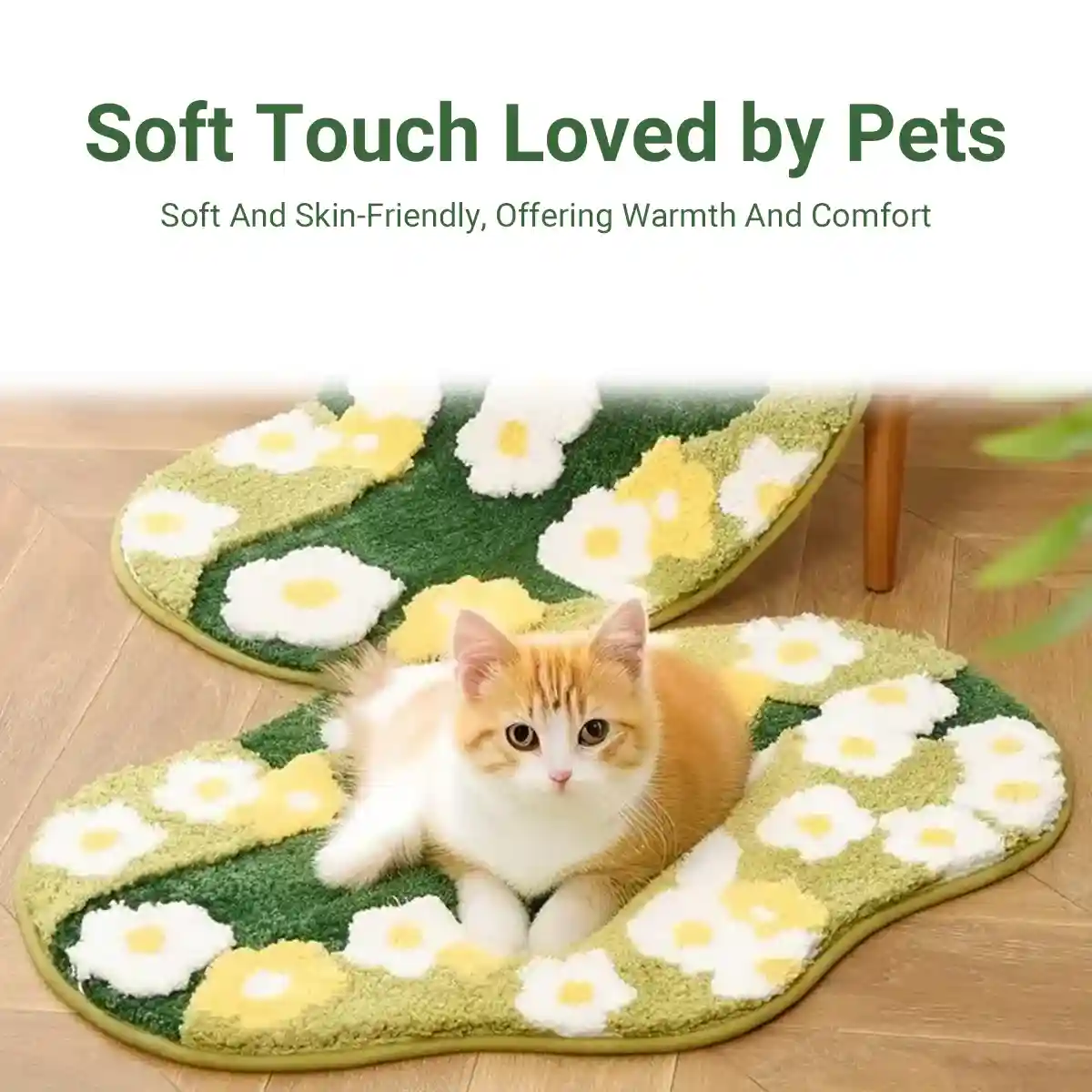 Soft Pet Floor Mat With Non-Slip Base And Flower Pattern - Image 3