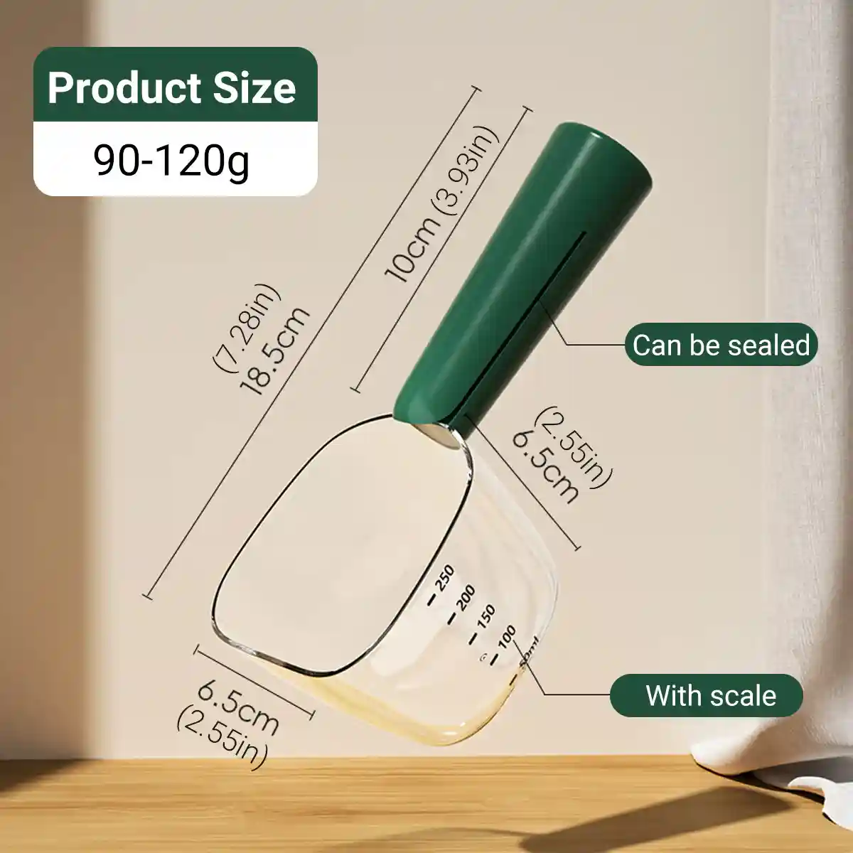 Pet Food Measuring Spoon with Clip Handle Precise 90–120g Scoop - Image 7