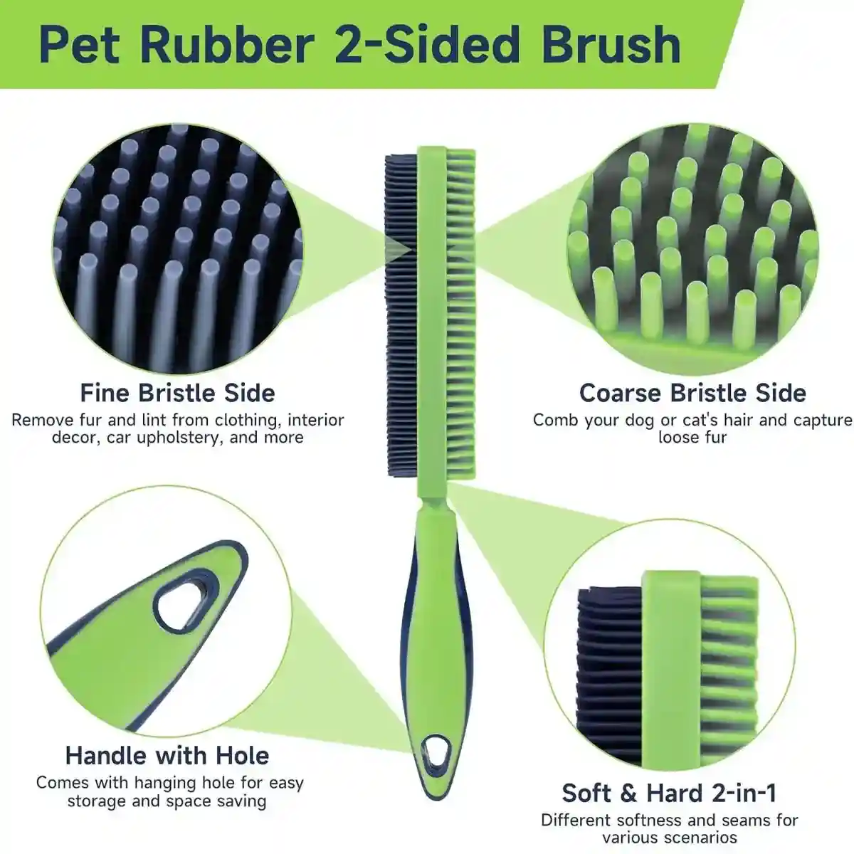 2-in-1 Pet Hair Removal Brush with Dual-Sided Bristles - Image 9