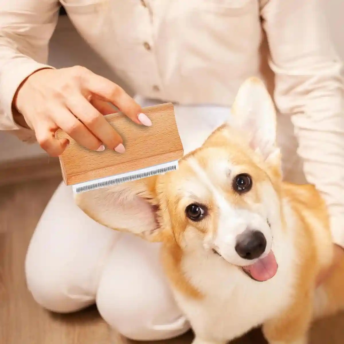 Pet Hair Removal Comb With Wooden Handle - Image 4