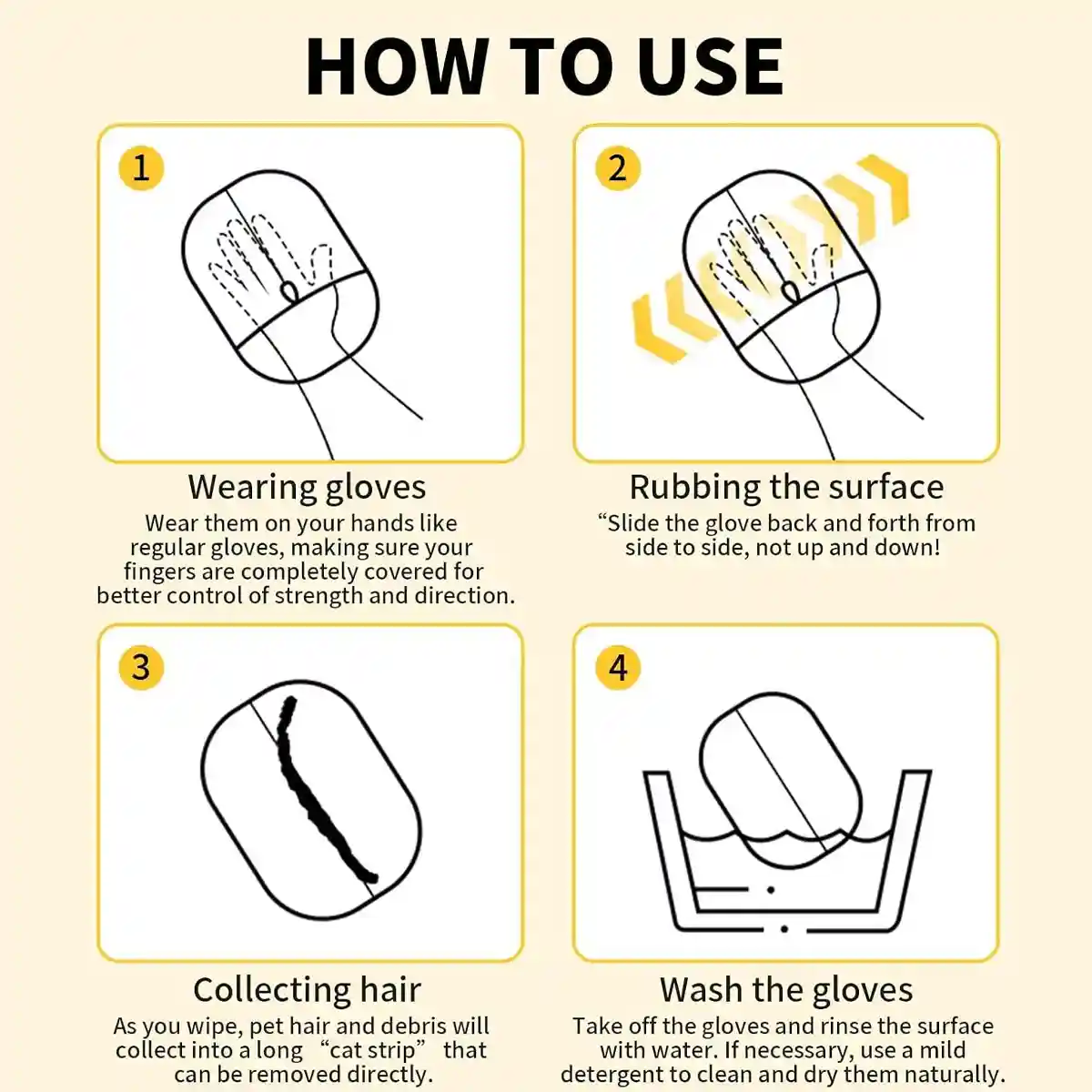 Reusable Pet Hair Removal Glove with Electrostatic Bristles – 2 Pack - Image 8