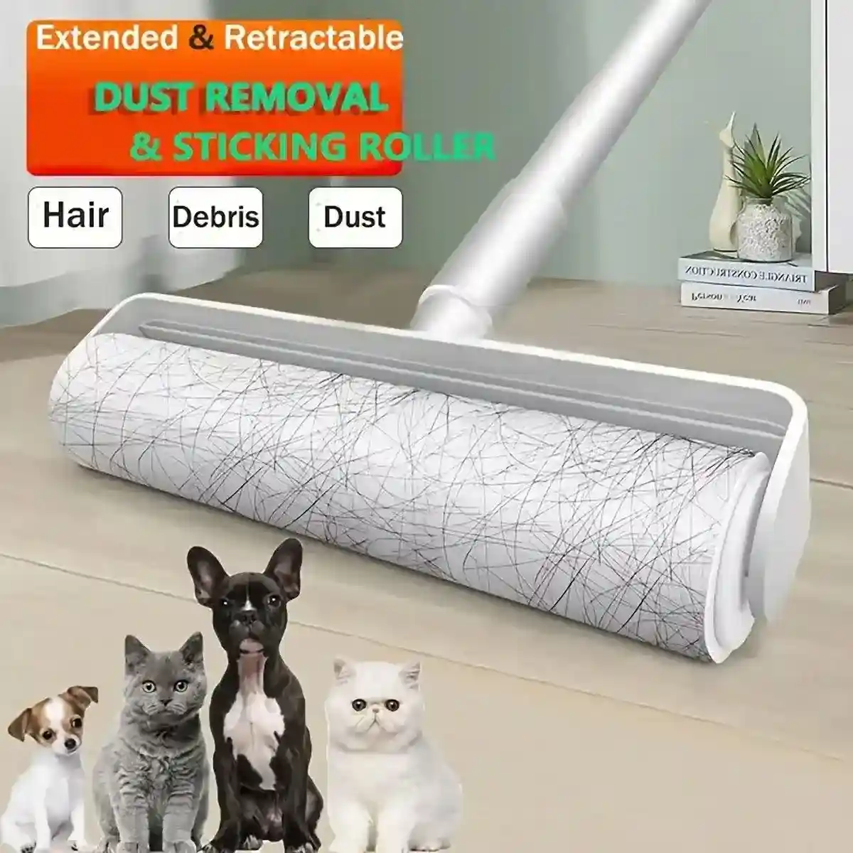 Pet Hair Roller with Retractable Handle for Efficient Pet Hair Removal - Image 12