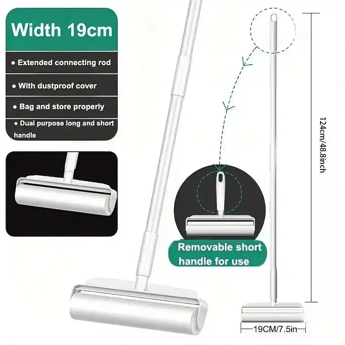 Pet Hair Roller with Retractable Handle for Efficient Pet Hair Removal - Image 4