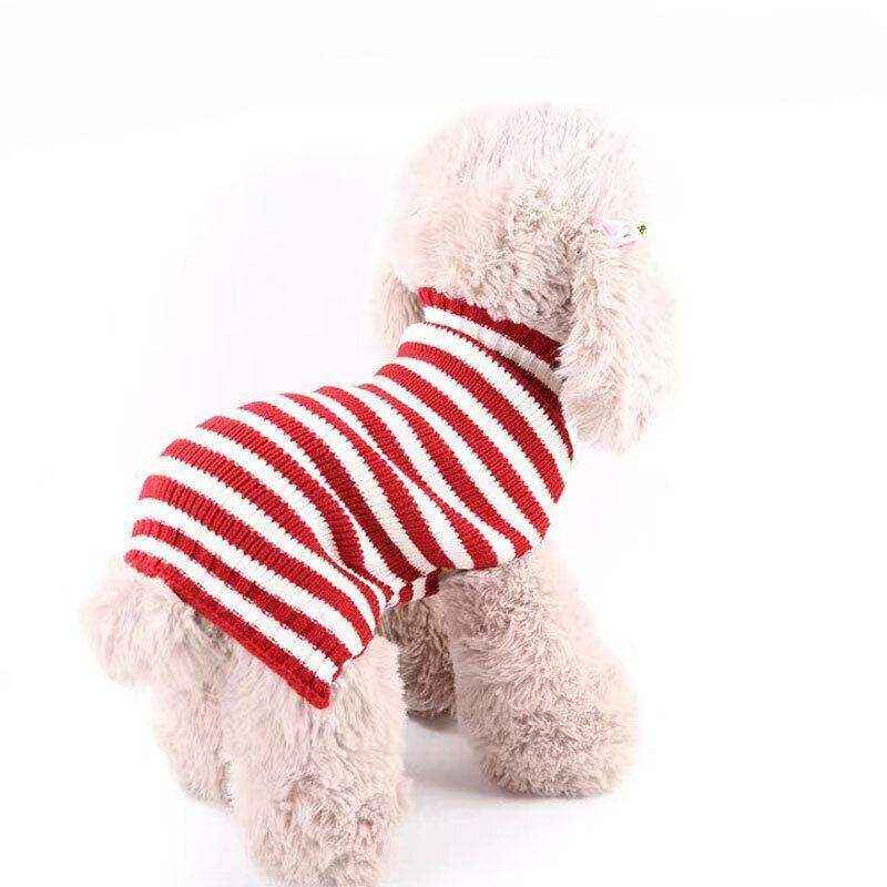 Pet Jumper Sweater Knitwear Red Pinstripes - Image 11