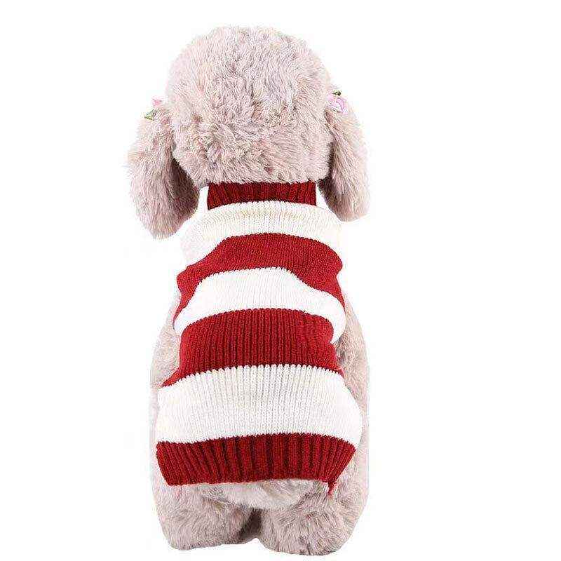 Pet Jumper Sweater Knitwear Red Pinstripes - Image 12