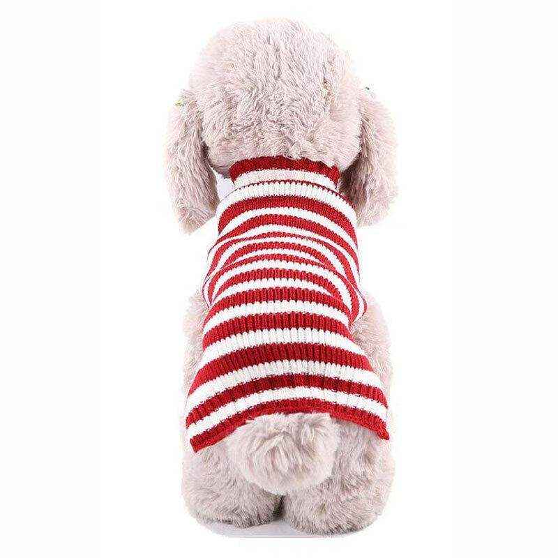 Pet Jumper Sweater Knitwear Red Pinstripes - Image 7