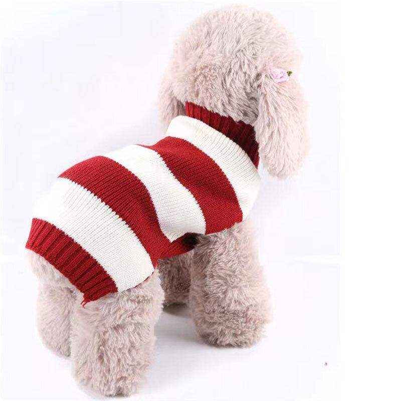 Pet Jumper Sweater Knitwear Red Pinstripes - Image 9