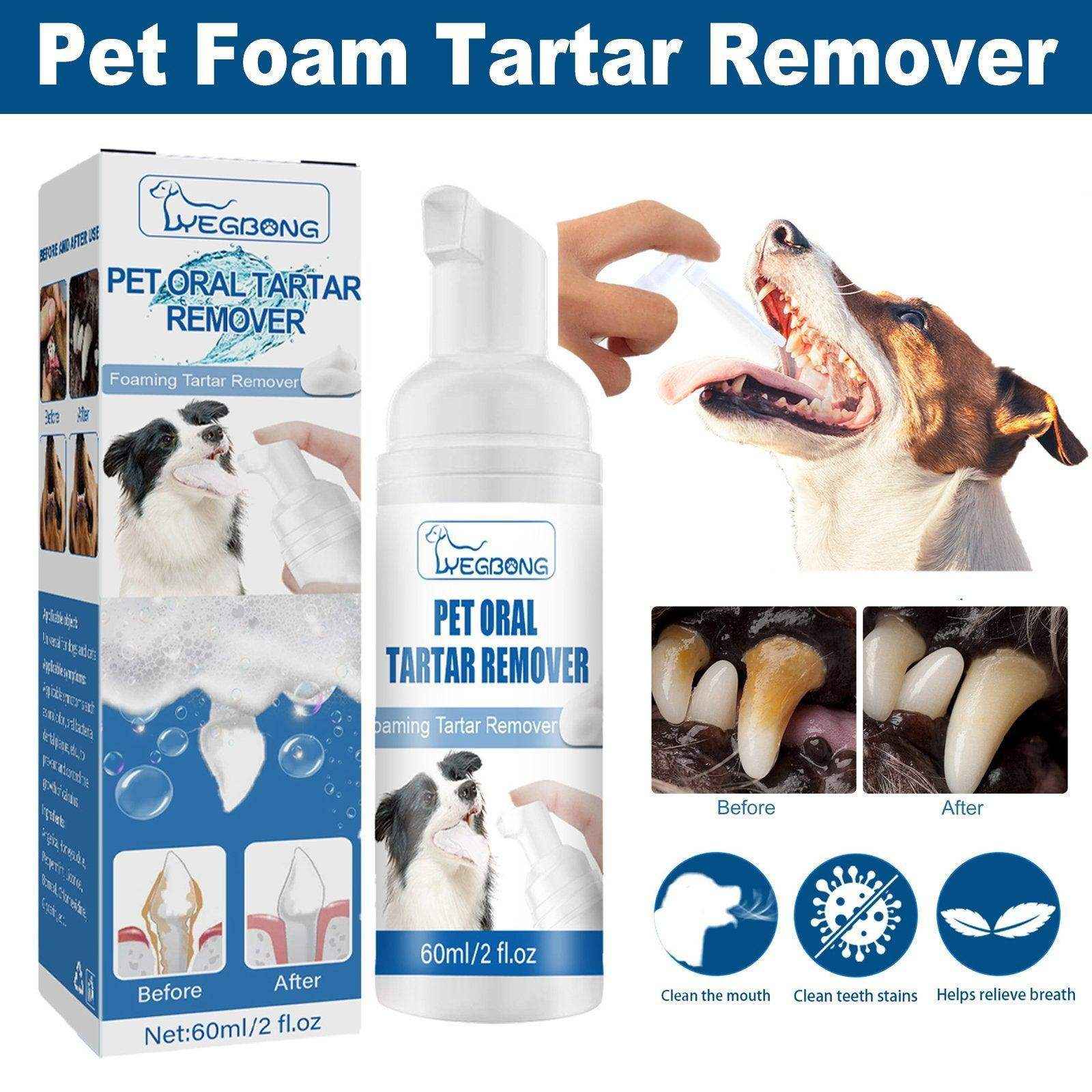 Pet Oral Foam Gentle Tartar Remover for Dogs & Fresh Breath Dental Care