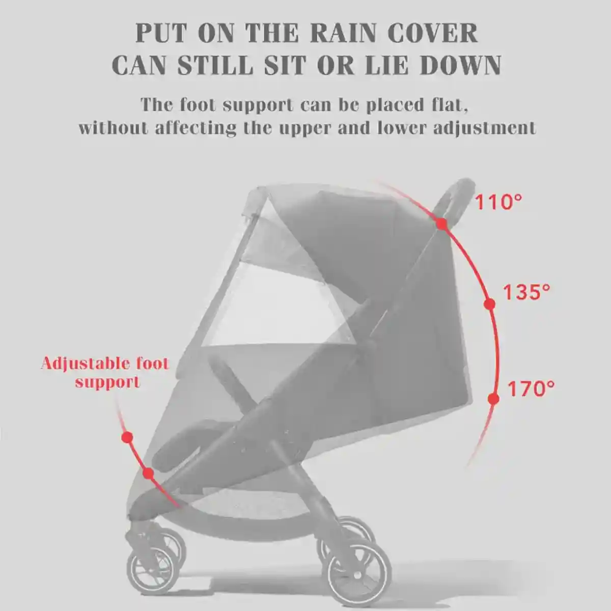 Pet Stroller Rain Cover with 270° View and Front Access Door - Image 7